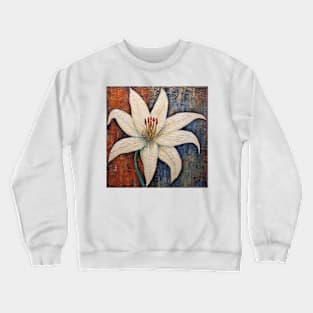 Single White Lily Flower Crewneck Sweatshirt